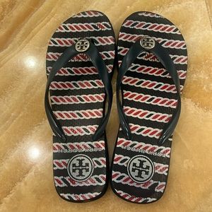 Tory Burch, flip-flops, red white and blue